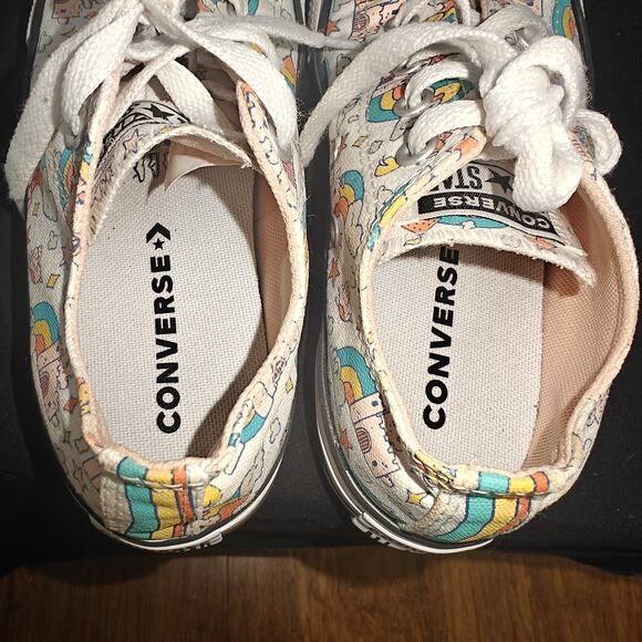 Converse Girls Kid Youth Size 2 All Star Rainbow Castle Rainbow Low Top 372944F - Picture 9 of 9